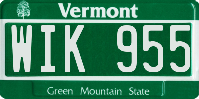 VT license plate WIK955