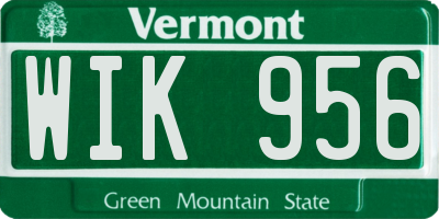 VT license plate WIK956