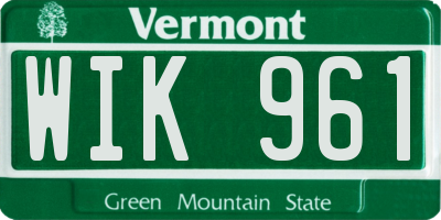 VT license plate WIK961