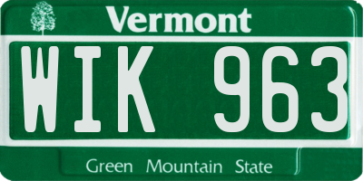 VT license plate WIK963
