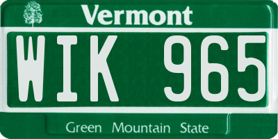 VT license plate WIK965