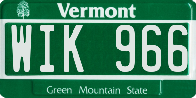 VT license plate WIK966
