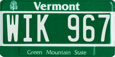 VT license plate WIK967