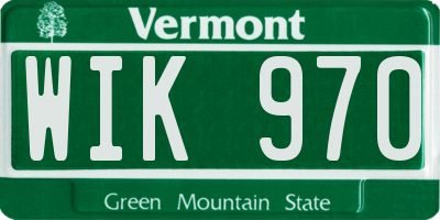 VT license plate WIK970