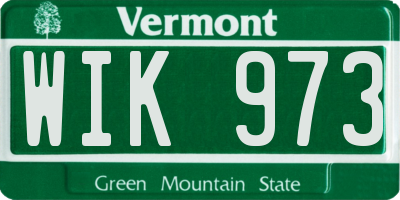 VT license plate WIK973