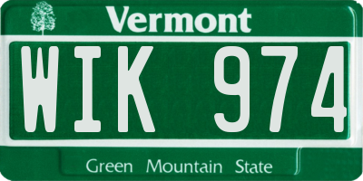 VT license plate WIK974