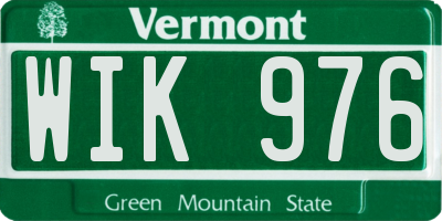 VT license plate WIK976
