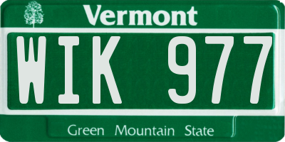 VT license plate WIK977