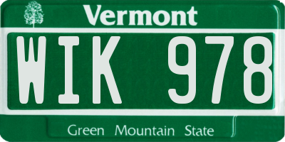 VT license plate WIK978