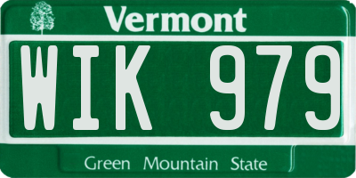 VT license plate WIK979