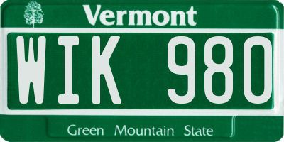 VT license plate WIK980