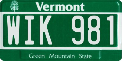 VT license plate WIK981