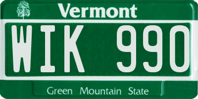 VT license plate WIK990