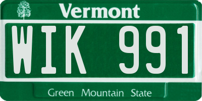 VT license plate WIK991