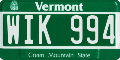 VT license plate WIK994