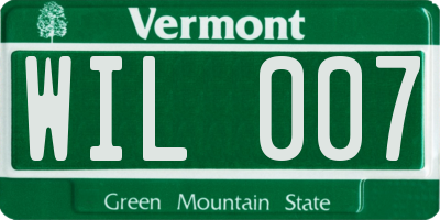VT license plate WIL007