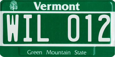 VT license plate WIL012