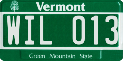 VT license plate WIL013