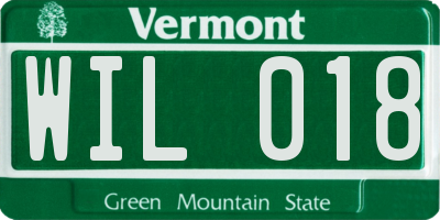 VT license plate WIL018