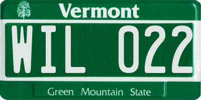 VT license plate WIL022