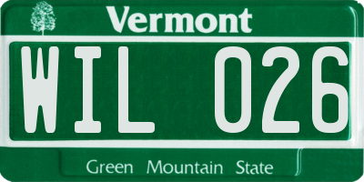 VT license plate WIL026