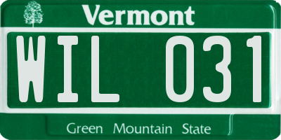 VT license plate WIL031