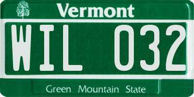 VT license plate WIL032