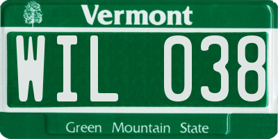 VT license plate WIL038