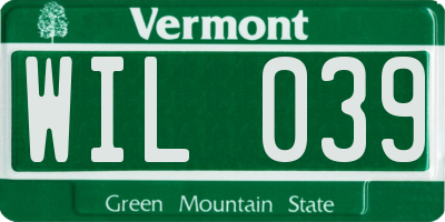 VT license plate WIL039