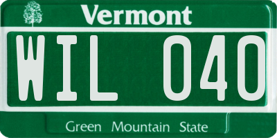 VT license plate WIL040