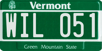 VT license plate WIL051