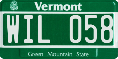 VT license plate WIL058
