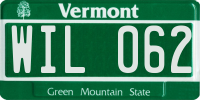 VT license plate WIL062