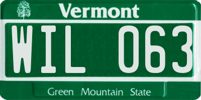 VT license plate WIL063