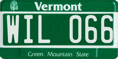 VT license plate WIL066