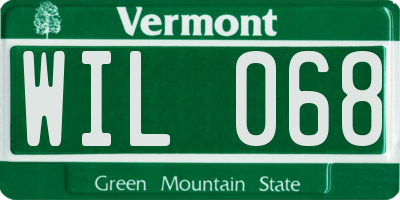 VT license plate WIL068
