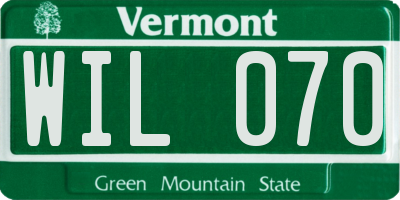 VT license plate WIL070