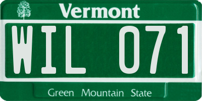 VT license plate WIL071