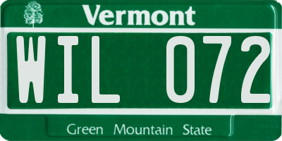 VT license plate WIL072