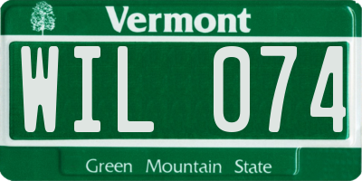 VT license plate WIL074