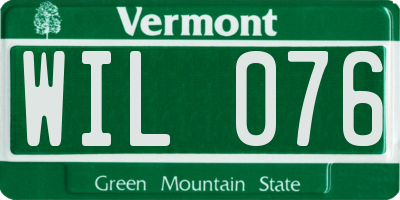 VT license plate WIL076