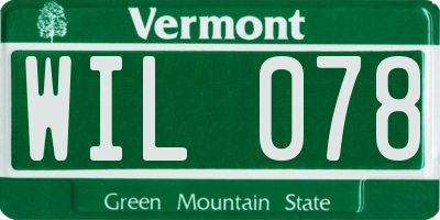 VT license plate WIL078