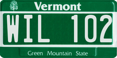 VT license plate WIL102