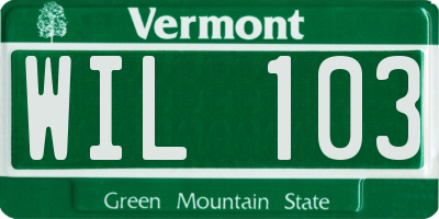 VT license plate WIL103