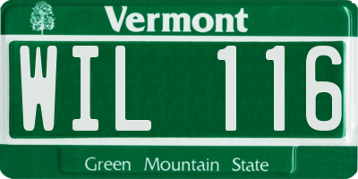 VT license plate WIL116