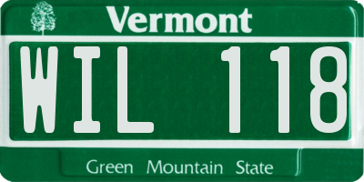 VT license plate WIL118
