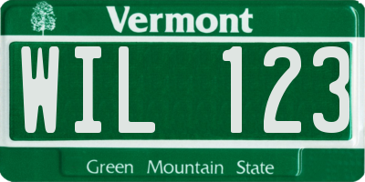 VT license plate WIL123