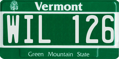 VT license plate WIL126