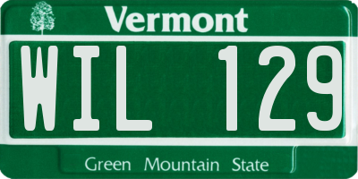 VT license plate WIL129