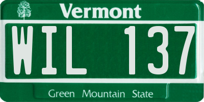 VT license plate WIL137